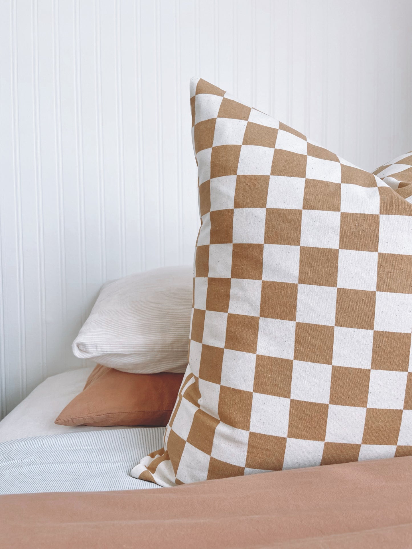 Mustard Check Cushion Cover