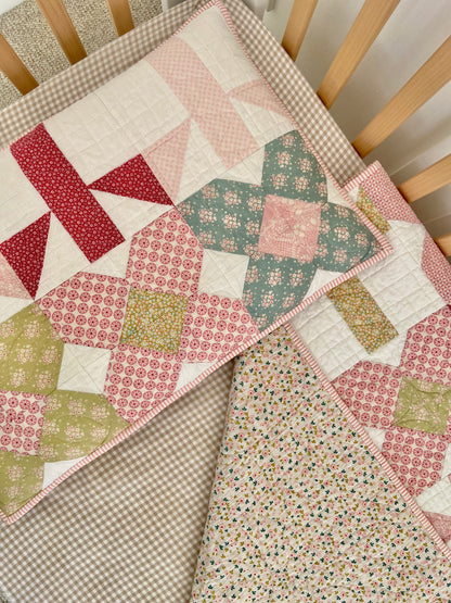 ‘Flower Daze’ Quilt & Matching Toddler Pillow Case- One of a kind