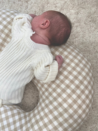 Nursing Pillow - Natural Gingham